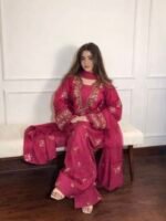 Sijal and Samaha Hot Pink Farshi - Image 4